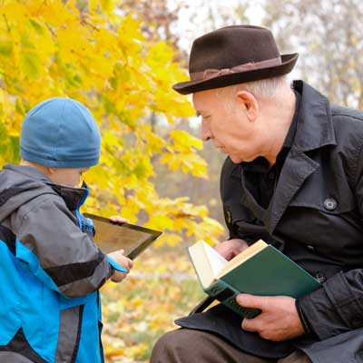 young boy and elderly man